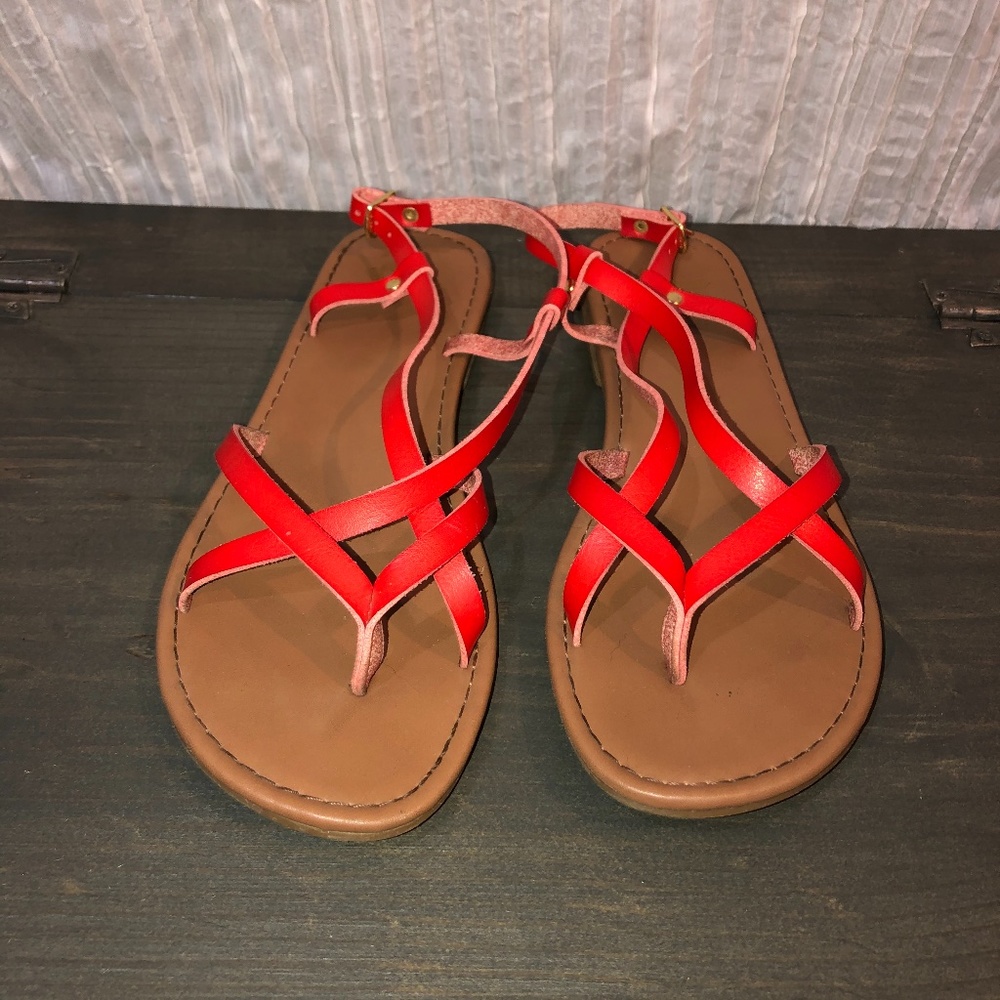 Red Strappy Sandals